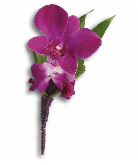 Perfect Purple Orchid Boutonniere
