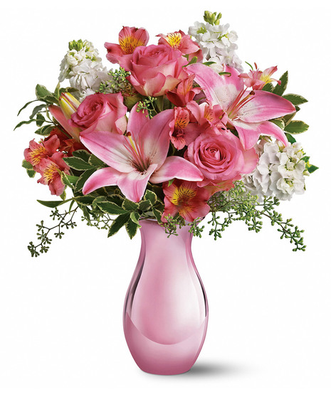 Pink Reflections Bouquet with Roses