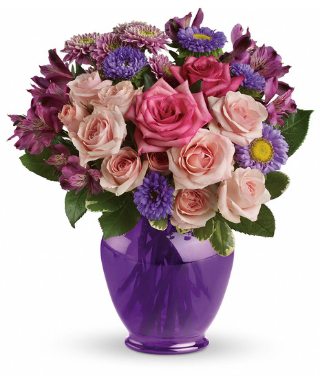 Purple Medley Bouquet with Roses